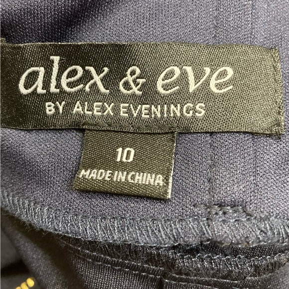 NWT New Alex & Eve Ruffled-Back Sheath Halter Dress Navy Size 10 - Picture 4 of 14